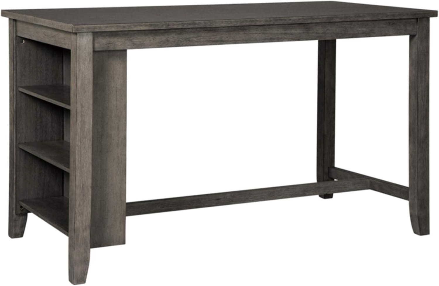 imageSignature Design by Ashley Caitbrook Rustic Counter Height Dining Table with Storage and 2 Barstools Dark GrayDark Gray