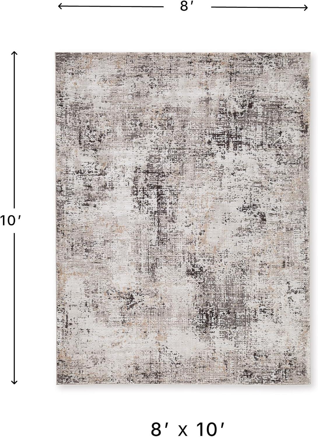 imageSignature Design by Ashley Elaning Contemporary Indoor Abstract Large 8 x 10 Rug Gray ampamp Light Brown