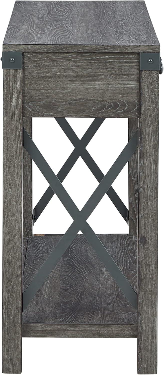 imageSignature Design by Ashley Freedan Rustic Farmhouse Console Sofa Table GrayGrey