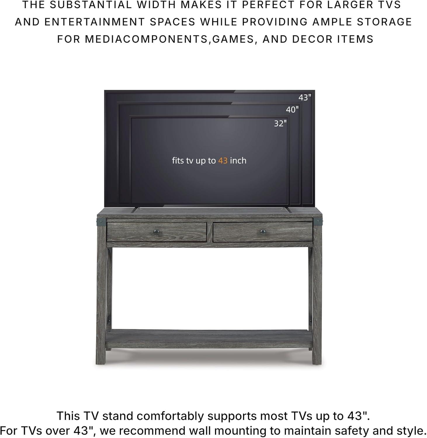 imageSignature Design by Ashley Freedan Rustic Farmhouse Console Sofa Table GrayGrey