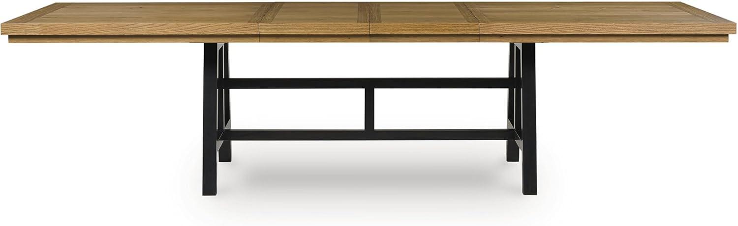 imageSignature Design by Ashley Galliden Contemporary Dining Extension Table with Removable Center Leaf Seats Up to 10 Light Brown ampamp Black