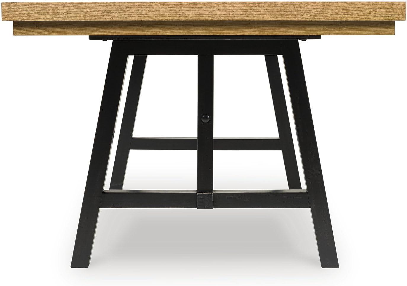 imageSignature Design by Ashley Galliden Contemporary Dining Extension Table with Removable Center Leaf Seats Up to 10 Light Brown ampamp Black