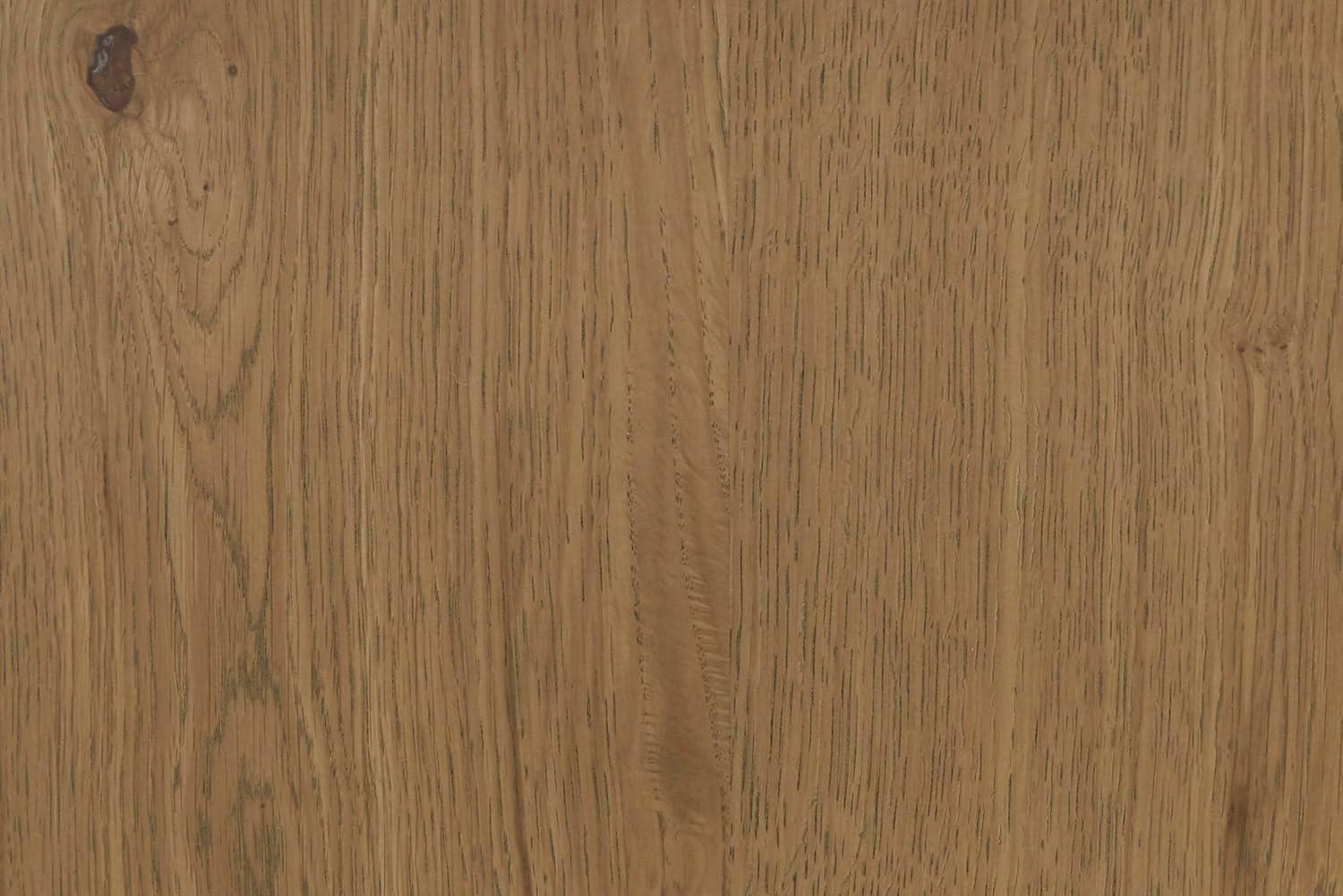 imageSignature Design by Ashley Galliden Farmhouse Dining Table with ExtraThick Tabletop and Trestle Base Light Brown