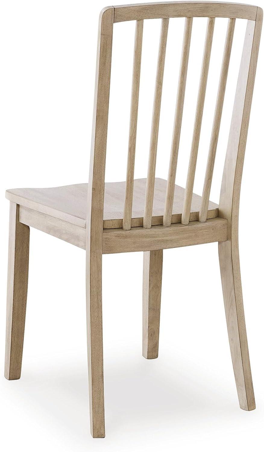 imageSignature Design by Ashley Gleanville Casual Solid Wood Dining Side Chair with Contoured Seat Set of 2 Light Brown