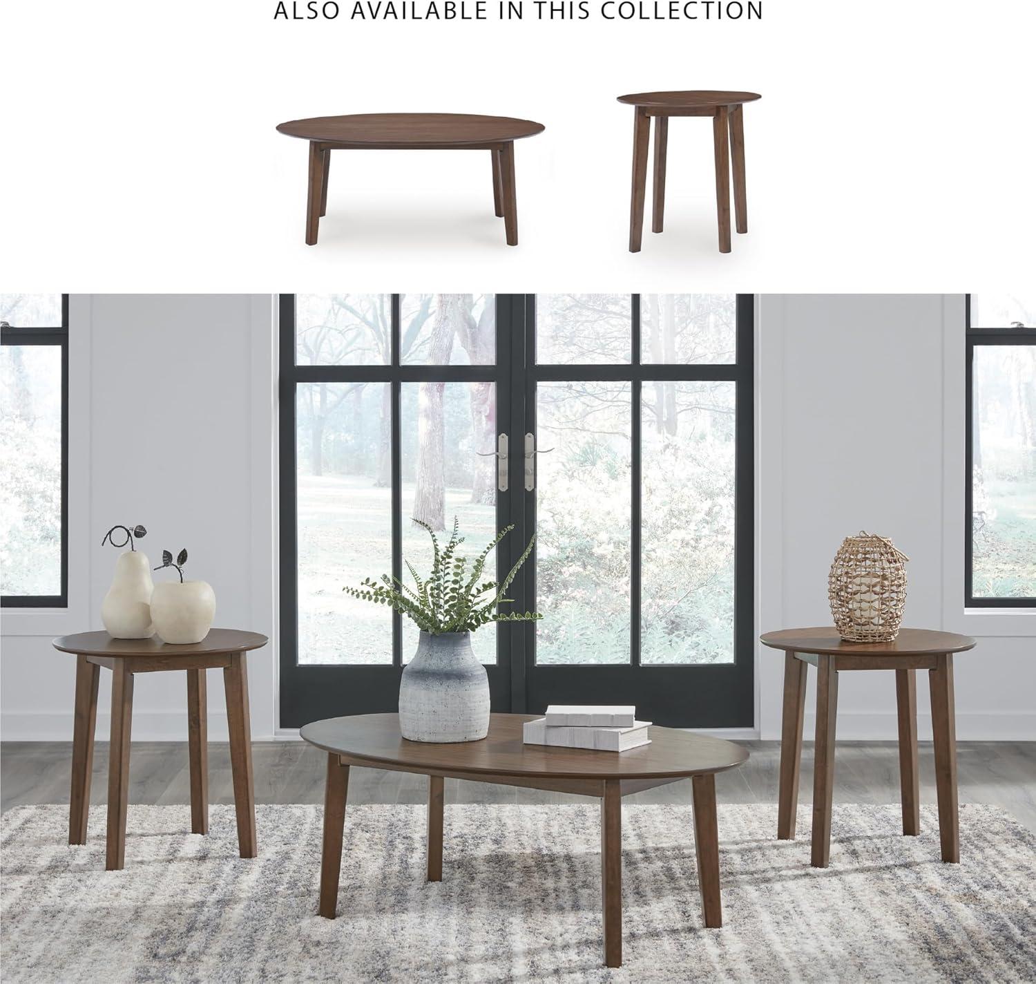 imageSignature Design by Ashley Gordonay Casual Table Set with Rounded Top Set of 3 Light Brown