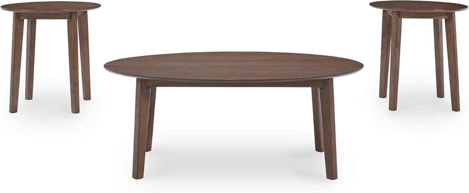imageSignature Design by Ashley Gordonay Casual Table Set with Rounded Top Set of 3 Light Brown