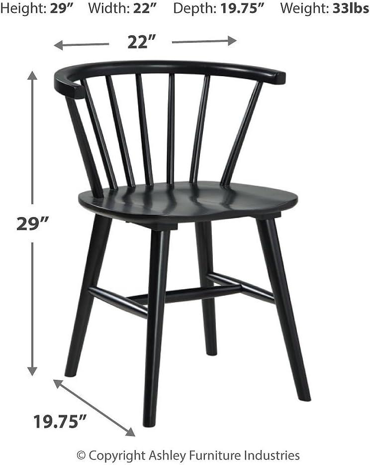 imageSignature Design by Ashley Grannen Modern 18quot Spindle Back Dining Chair 2 Count WhiteBlack