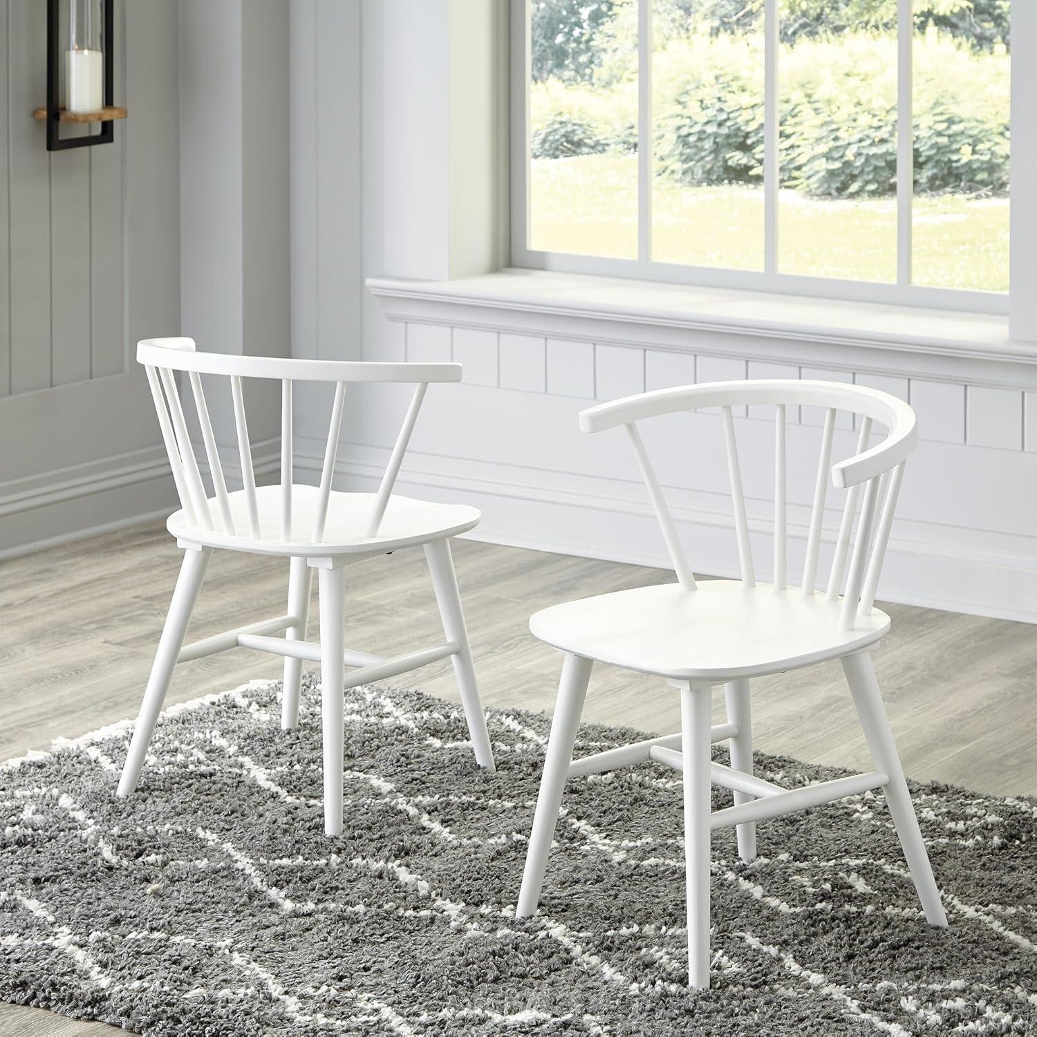 imageSignature Design by Ashley Grannen Modern 18quot Spindle Back Dining Chair 2 Count WhiteWhite