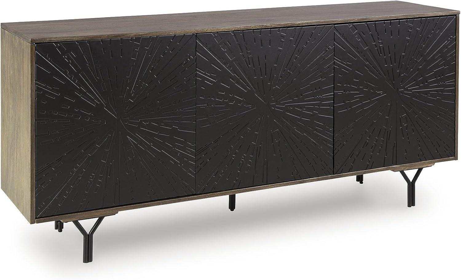 imageSignature Design by Ashley Lavinmont Contemporary Accent Cabinet with AntiTipping and Removable Shelf Dark Brown
