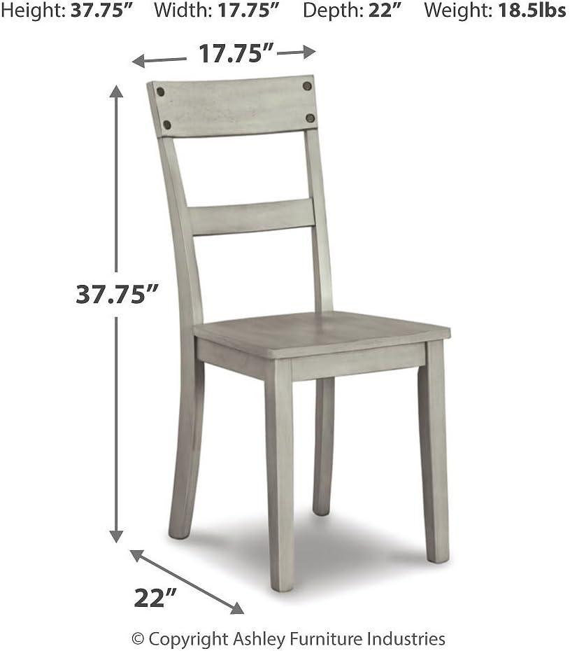 imageSignature Design by Ashley Loratti Modern Farmhouse 18quot Weathered Wood Dining Chair 2 Count GrayGrey