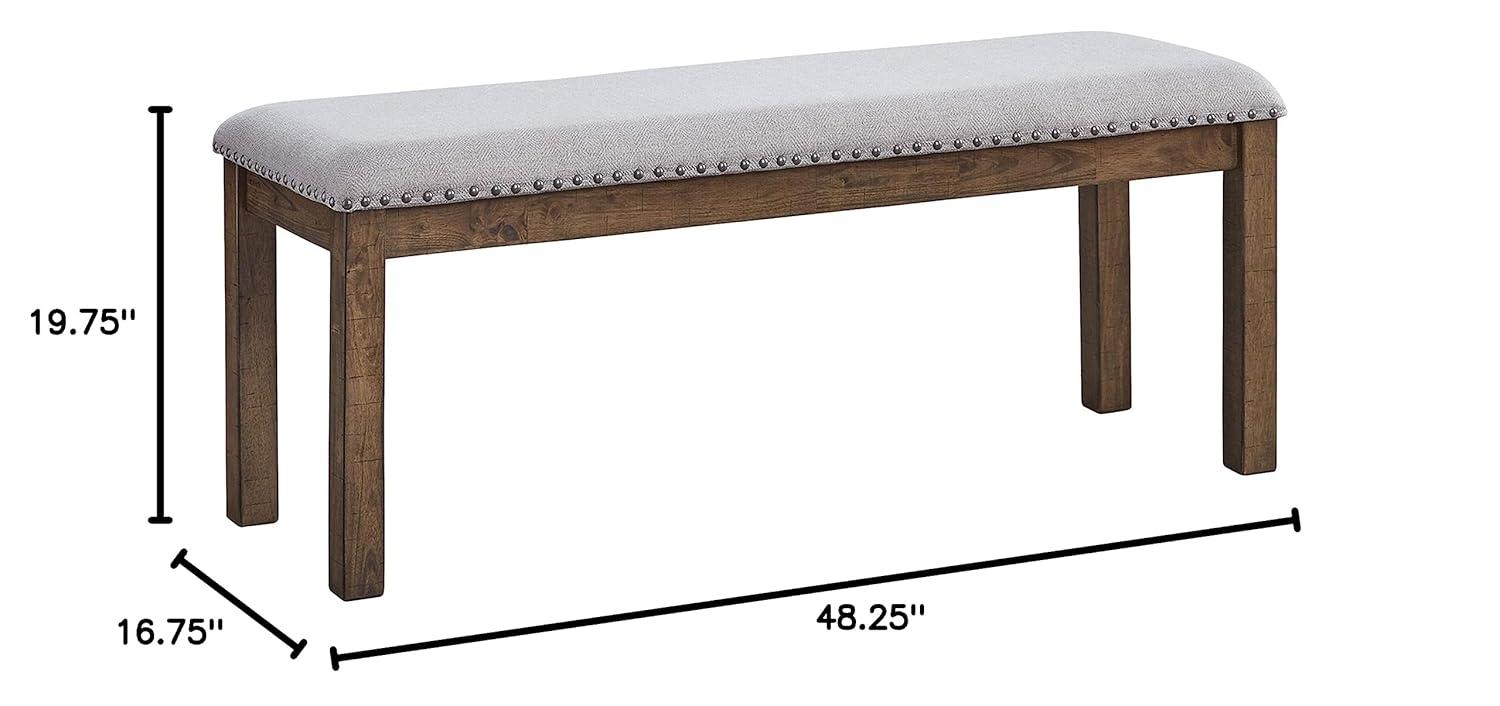 imageSignature Design by Ashley Moriville Modern Farmhouse 19quot Upholstered Dining Room Chair 2 Count and Casual Rustic Upholstered Dining Bench