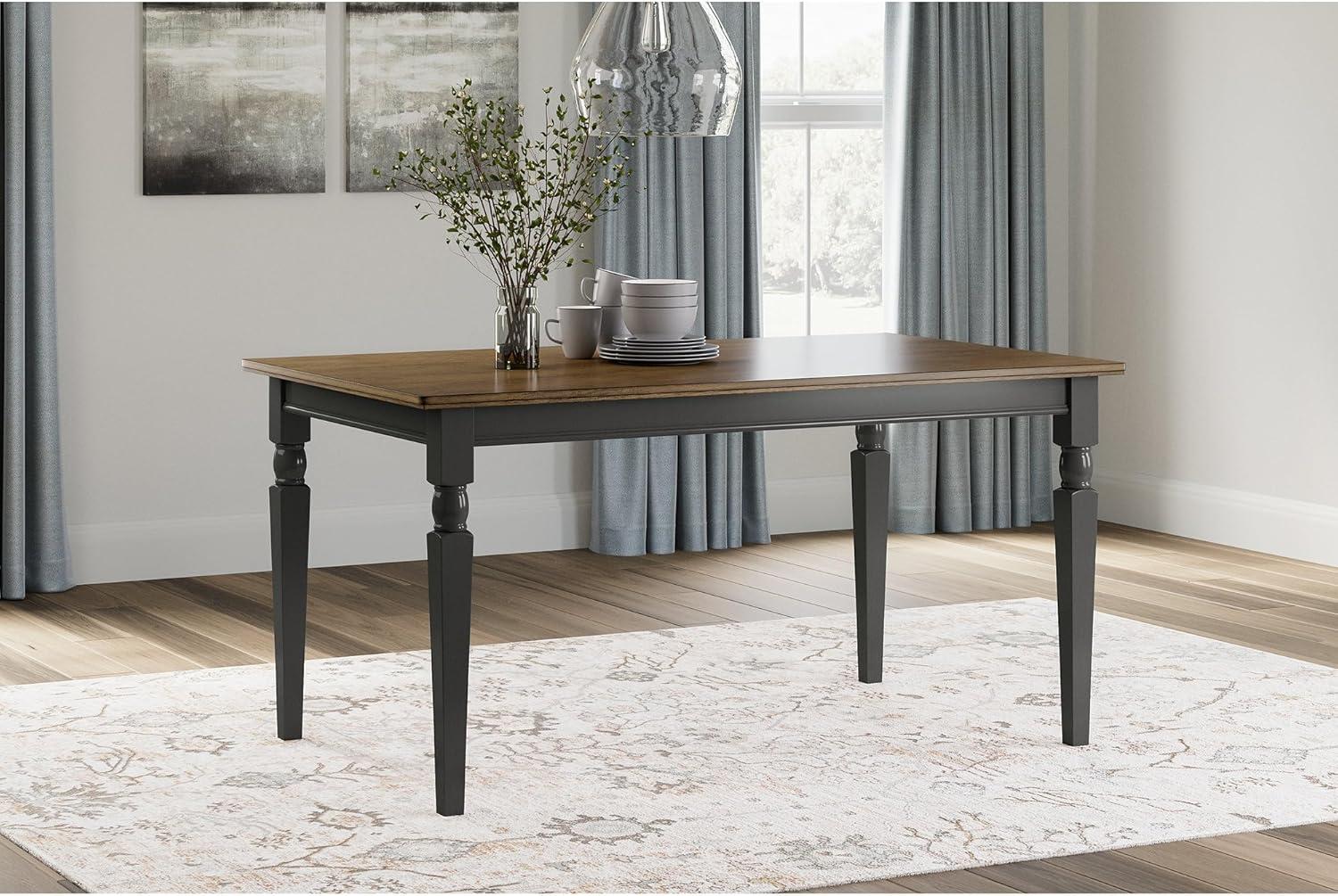 imageSignature Design by Ashley Owingsville Rustic Farmhouse Dining Room Table Black ampamp BrownBlack