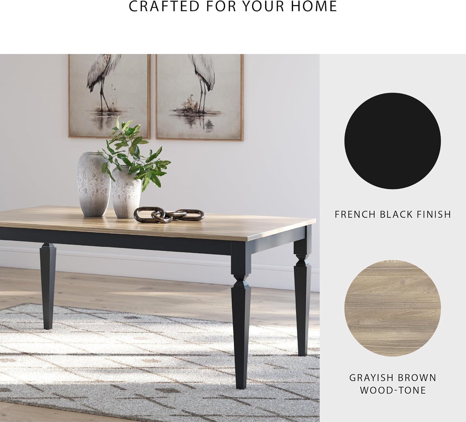 imageSignature Design by Ashley Owingsville Rustic Farmhouse Dining Room Table Black ampamp BrownGrayish BrownBlack