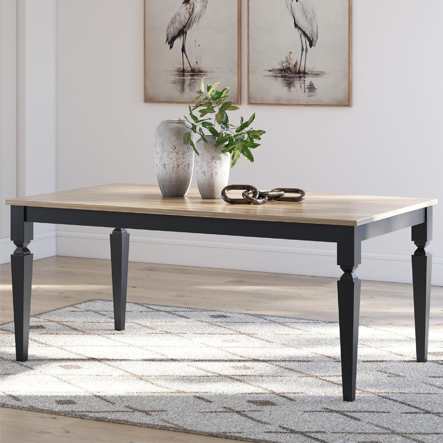 imageSignature Design by Ashley Owingsville Rustic Farmhouse Dining Room Table Black ampamp BrownGrayish BrownBlack