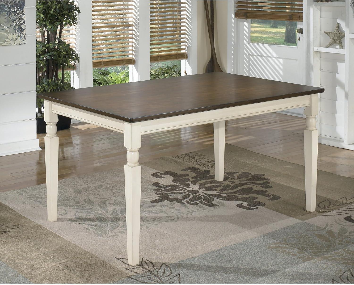 imageSignature Design by Ashley Owingsville Rustic Farmhouse Dining Room Table Black ampamp BrownWhite