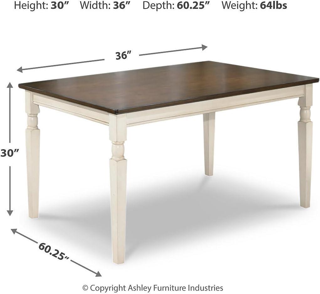 imageSignature Design by Ashley Owingsville Rustic Farmhouse Dining Room Table Black ampamp BrownWhite