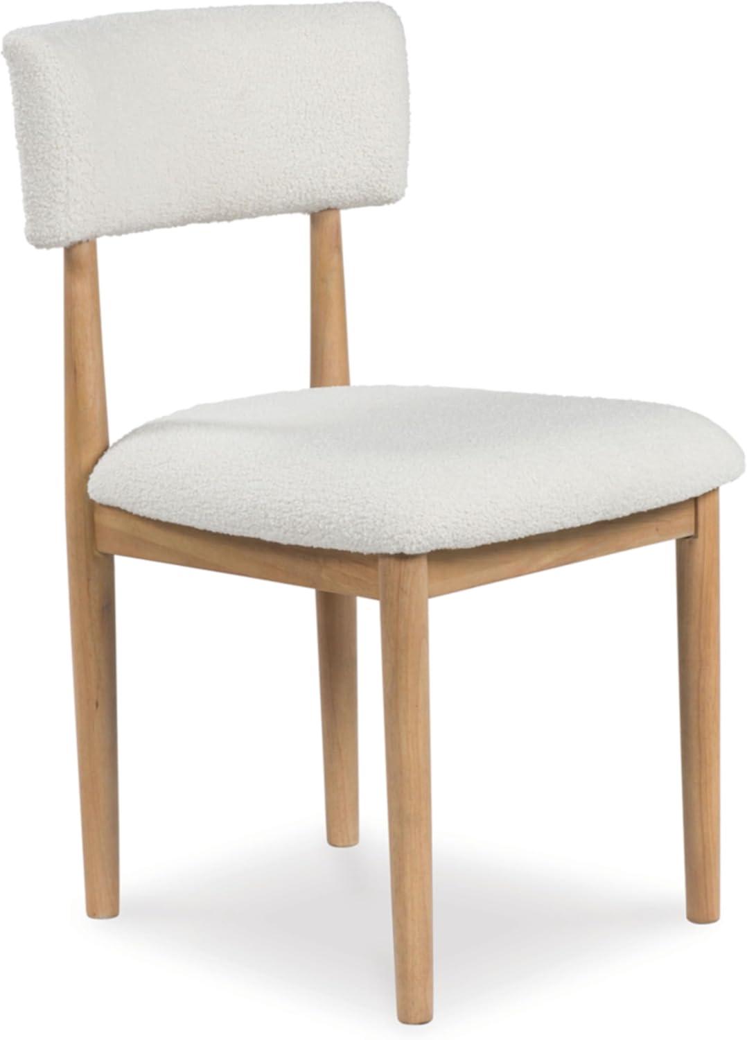 imageSignature Design by Ashley Sawdyn Solid Wood Frame Dining Chair Set of 2 WhiteLight BrownNatural