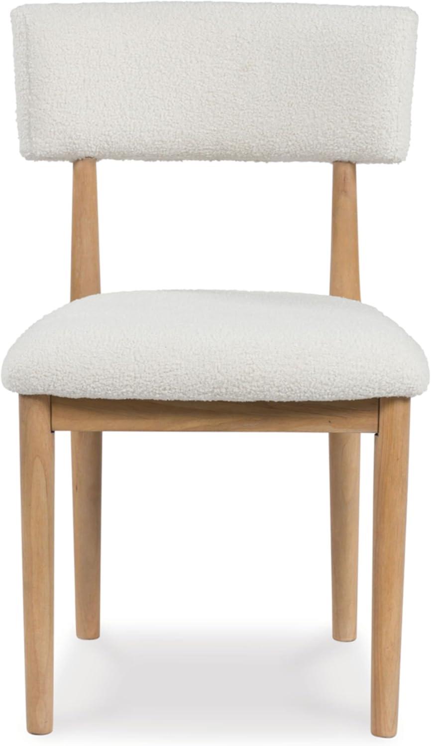 imageSignature Design by Ashley Sawdyn Solid Wood Frame Dining Chair Set of 2 WhiteLight BrownNatural