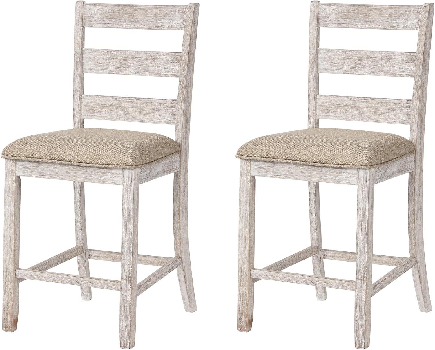 imageSignature Design by Ashley Skempton 3 Piece Counter Height Dining Set with 2 Barstools Whitewash