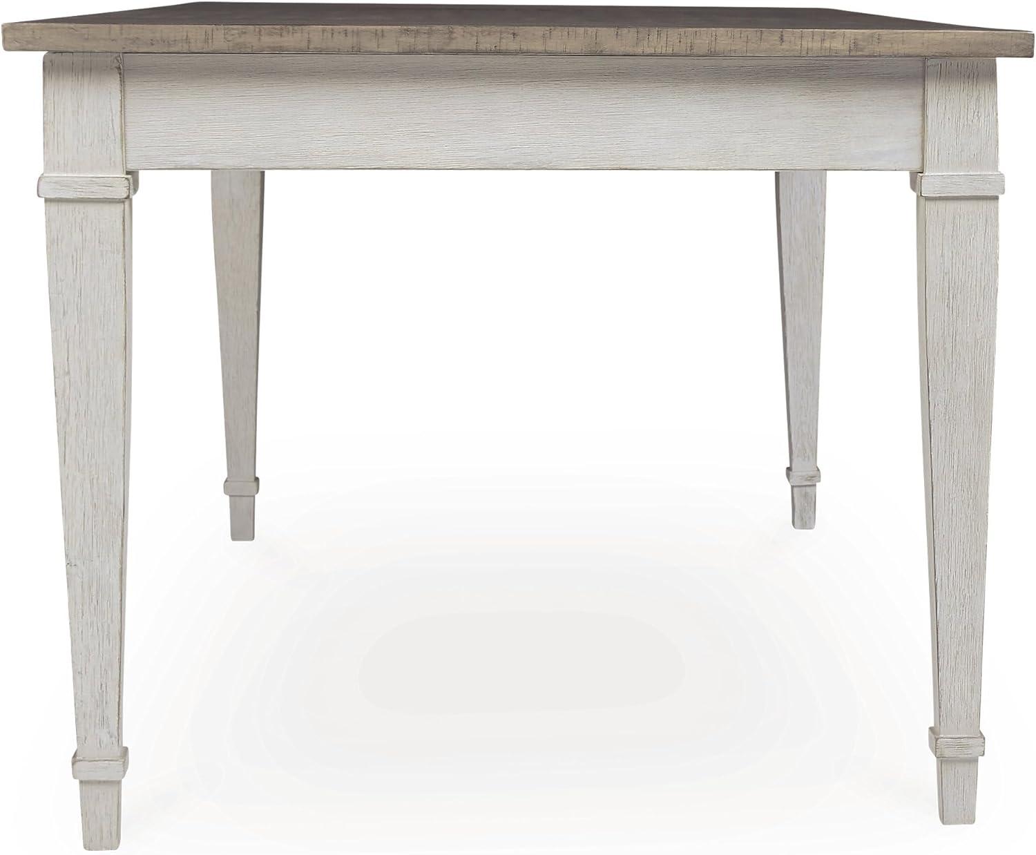 imageSignature Design by Ashley Skempton Farmhouse Rectangular Dining Room Table with Storage White ampamp Light Brown