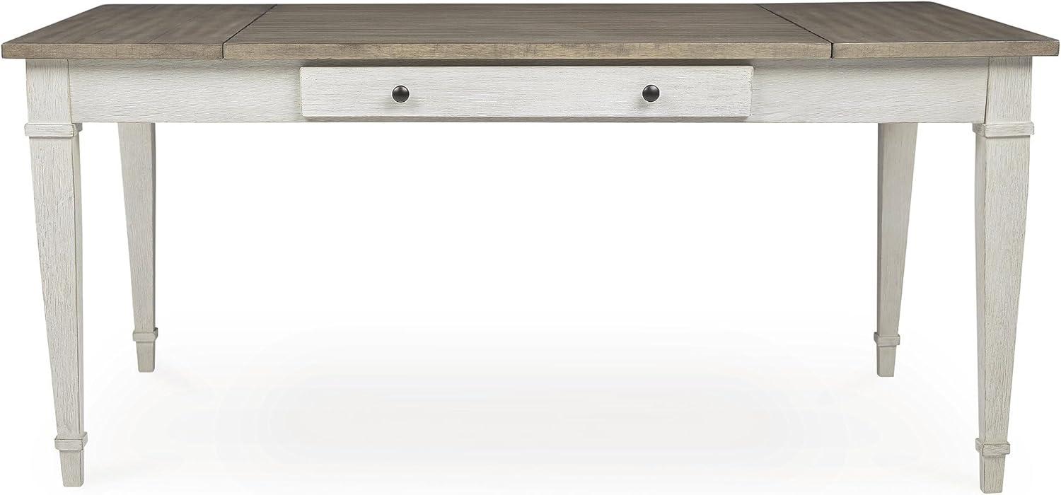 imageSignature Design by Ashley Skempton Farmhouse Rectangular Dining Room Table with Storage White ampamp Light Brown