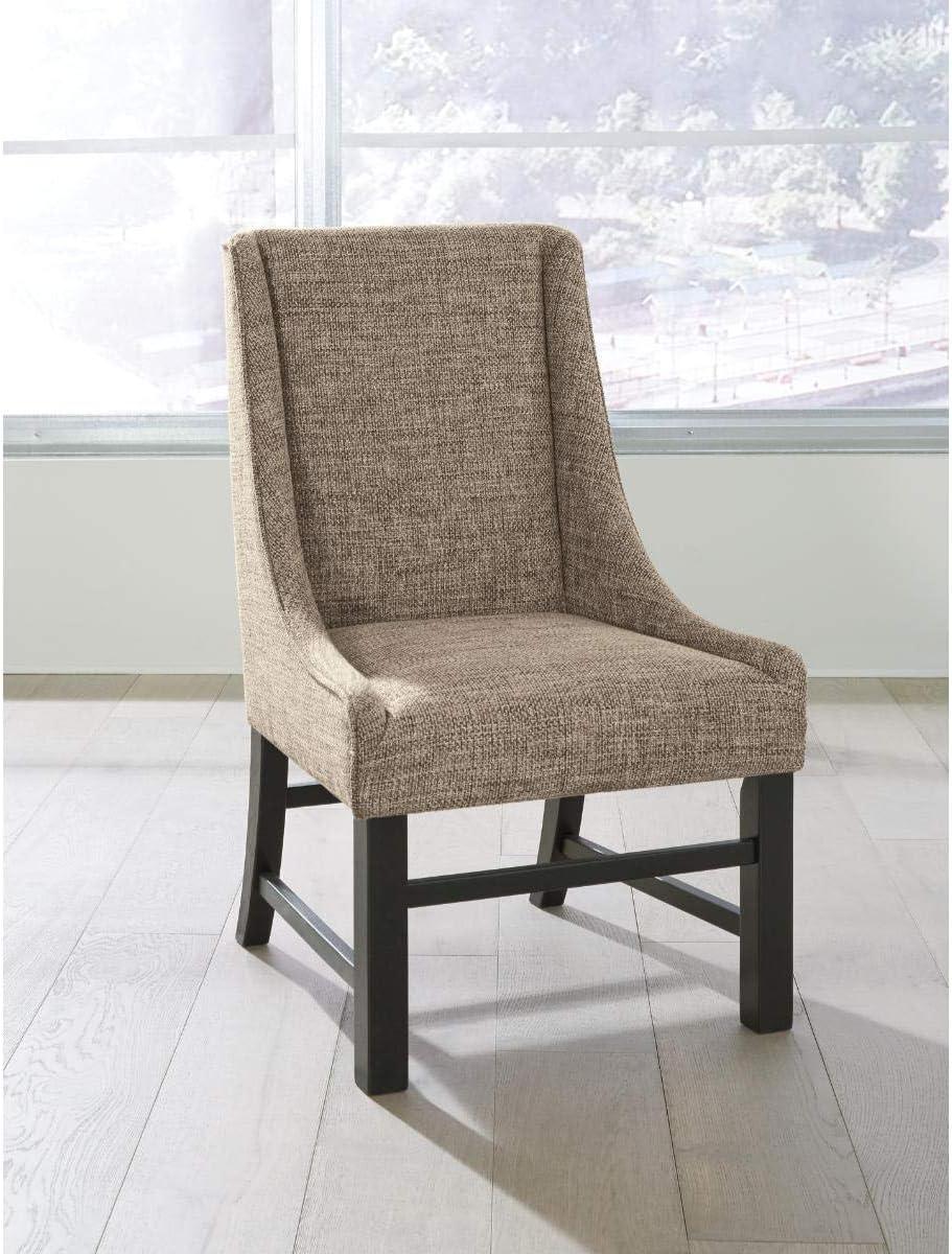 imageSignature Design by Ashley Sommerford Modern Farmhouse Upholstered 2 Piece Dining Chair Set BrownTapered