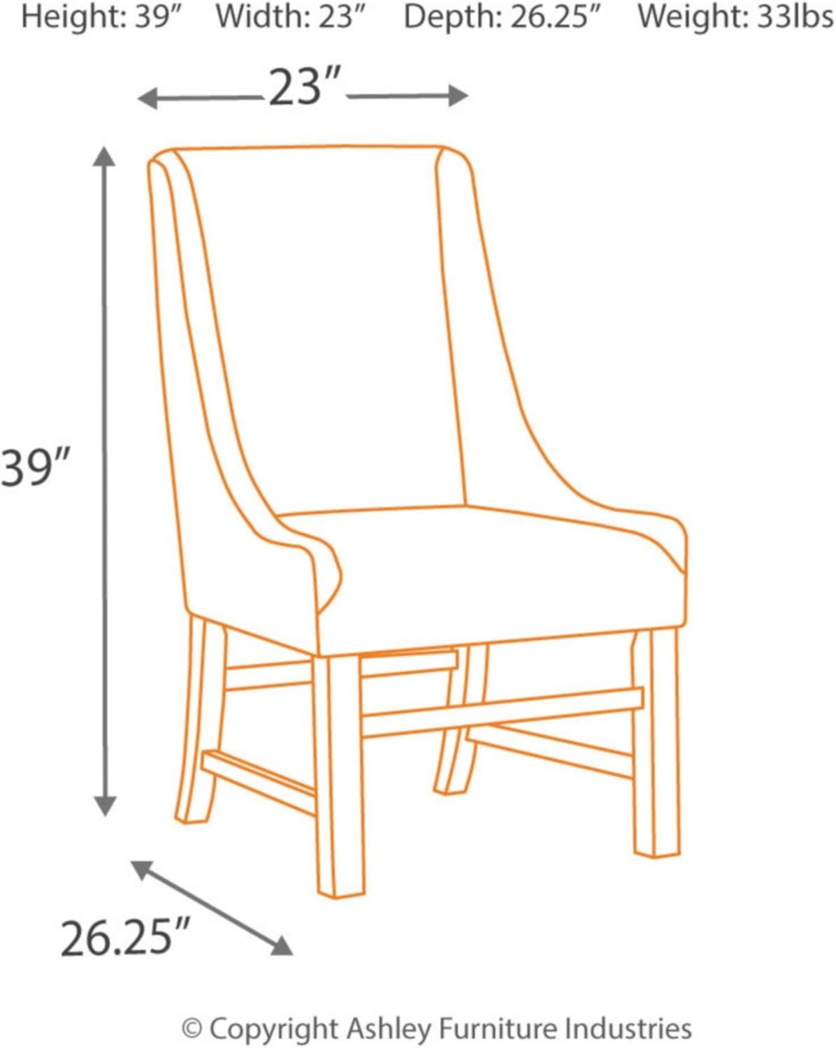 imageSignature Design by Ashley Sommerford Modern Farmhouse Upholstered 2 Piece Dining Chair Set BrownTapered