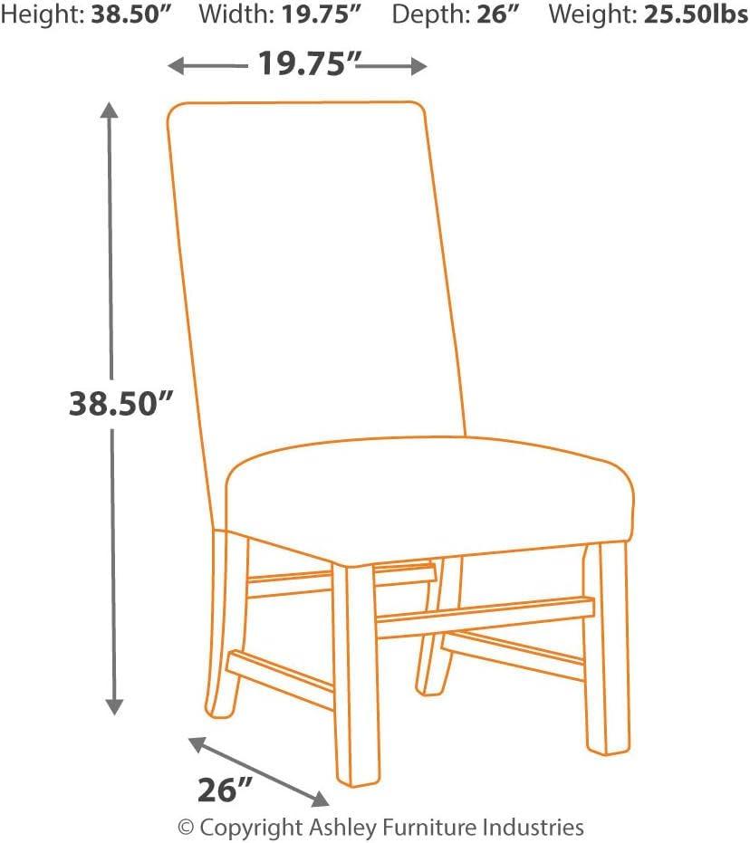 imageSignature Design by Ashley Sommerford Urban Farmhouse Faux Leather Upholstered Dining Chair Set of 2 Dark BrownModern