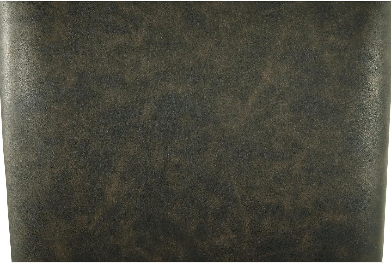 imageSignature Design by Ashley Sommerford Urban Farmhouse Faux Leather Upholstered Dining Chair Set of 2 Dark BrownUpholstered Half Back