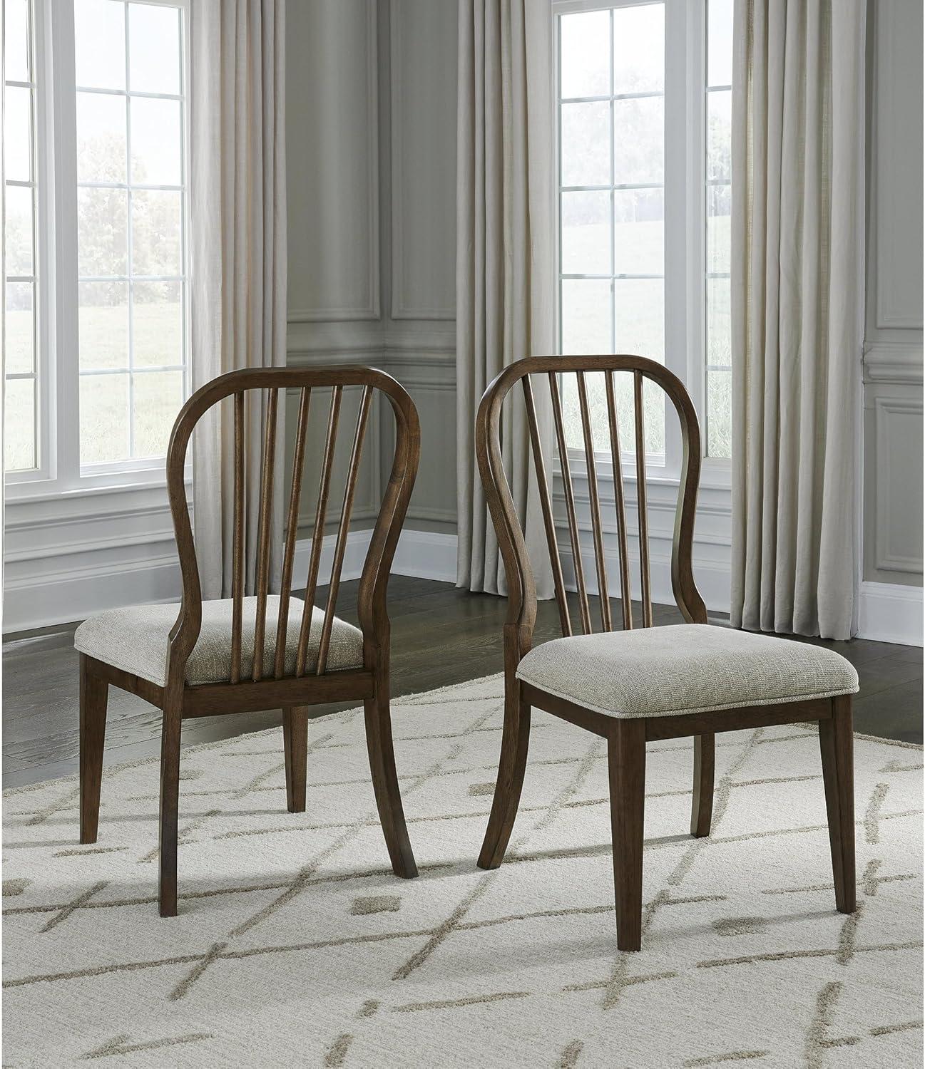 imageSignature Design by Ashley Sturlayne Solid Wood Frame Dining Chair Set of 2 Brown