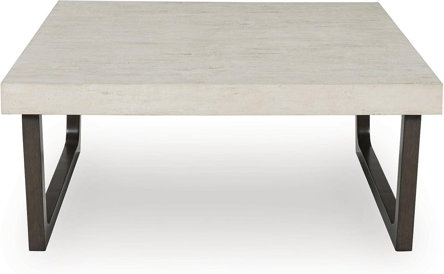 imageSignature Design by Ashley Westenfort Industrial Table Set with Sled Base Set of 2 Light Gray ampamp Dark Brown