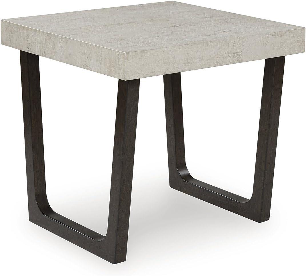 imageSignature Design by Ashley Westenfort Industrial Table Set with Sled Base Set of 2 Light Gray ampamp Dark Brown