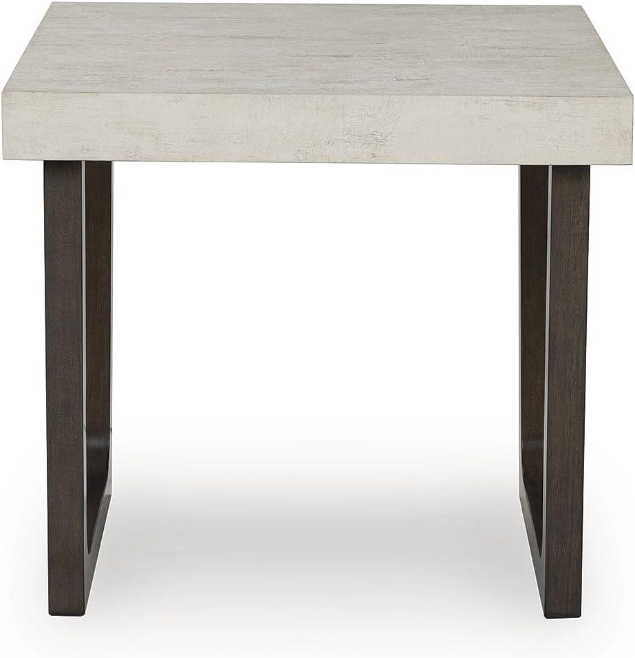 imageSignature Design by Ashley Westenfort Industrial Table Set with Sled Base Set of 2 Light Gray ampamp Dark Brown