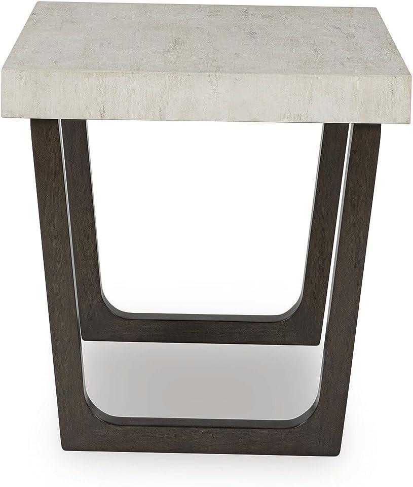 imageSignature Design by Ashley Westenfort Industrial Table Set with Sled Base Set of 2 Light Gray ampamp Dark Brown