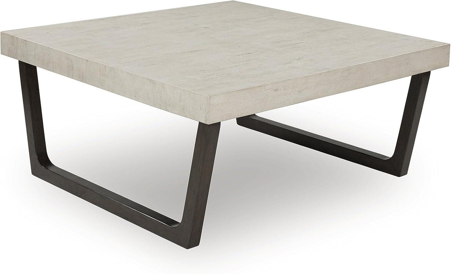 imageSignature Design by Ashley Westenfort Industrial Table Set with Sled Base Set of 2 Light Gray ampamp Dark Brown