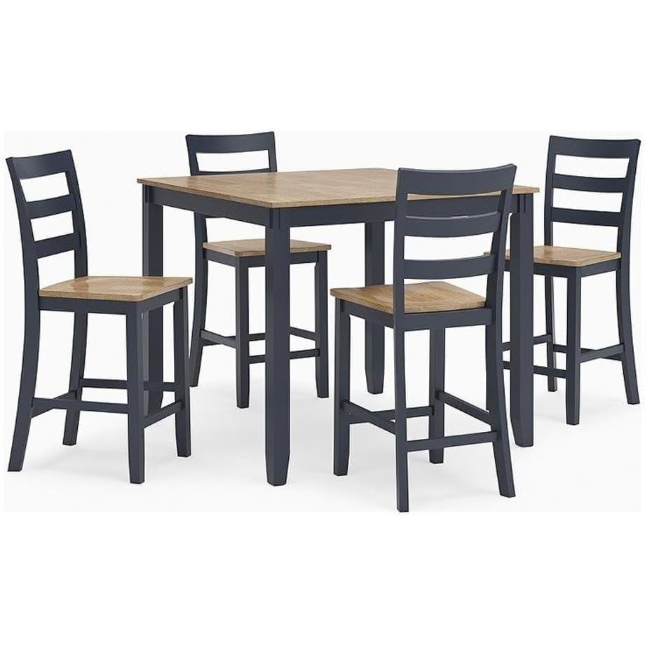 imageAshley Furniture Gesthaven Blue Counter Height Dining Table Set Set of 5