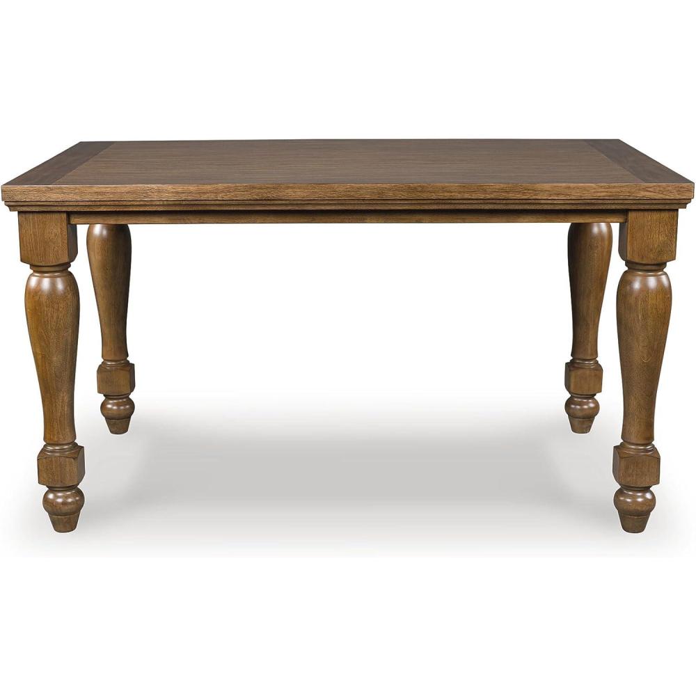 imageSignature Design by Ashley Chadworth Traditional Counter Height Dining Table with Turned Leg Seats Up to 6 Light Brown