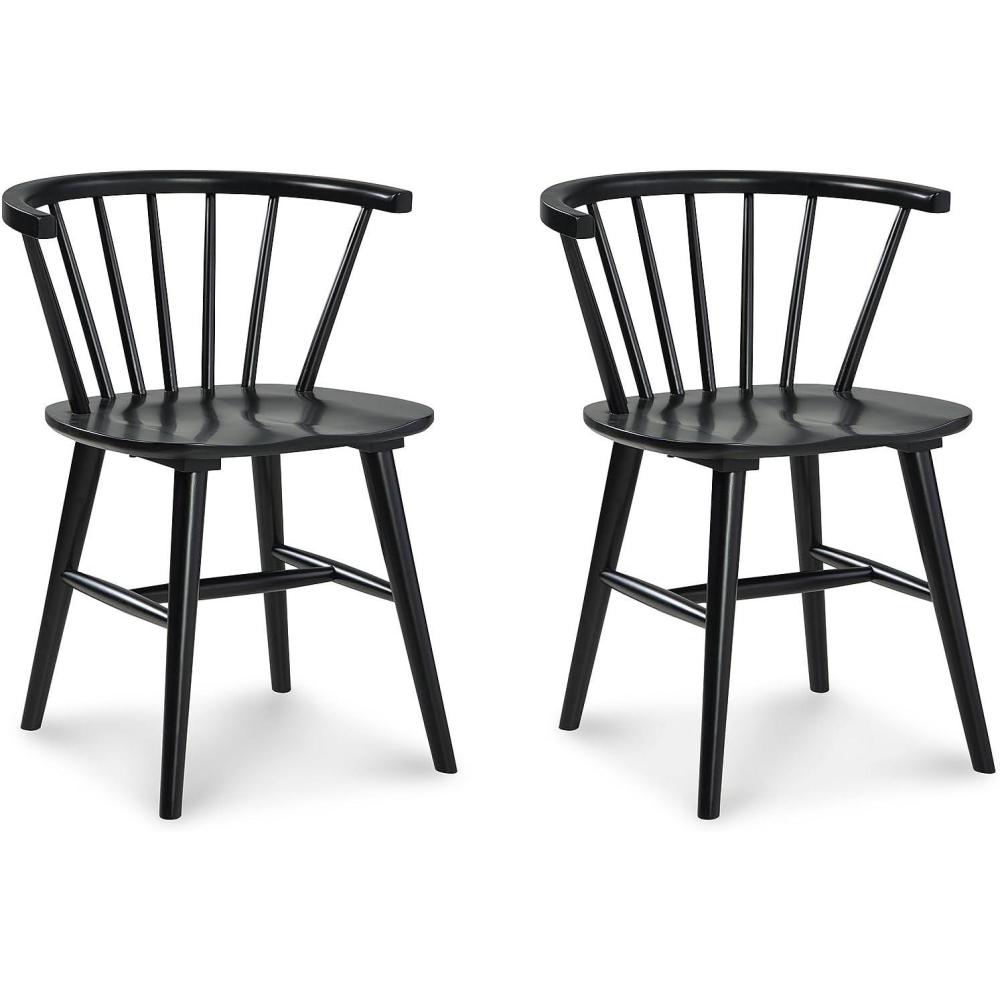 imageSignature Design by Ashley Grannen Modern 18quot Spindle Back Dining Chair 2 Count WhiteBlack