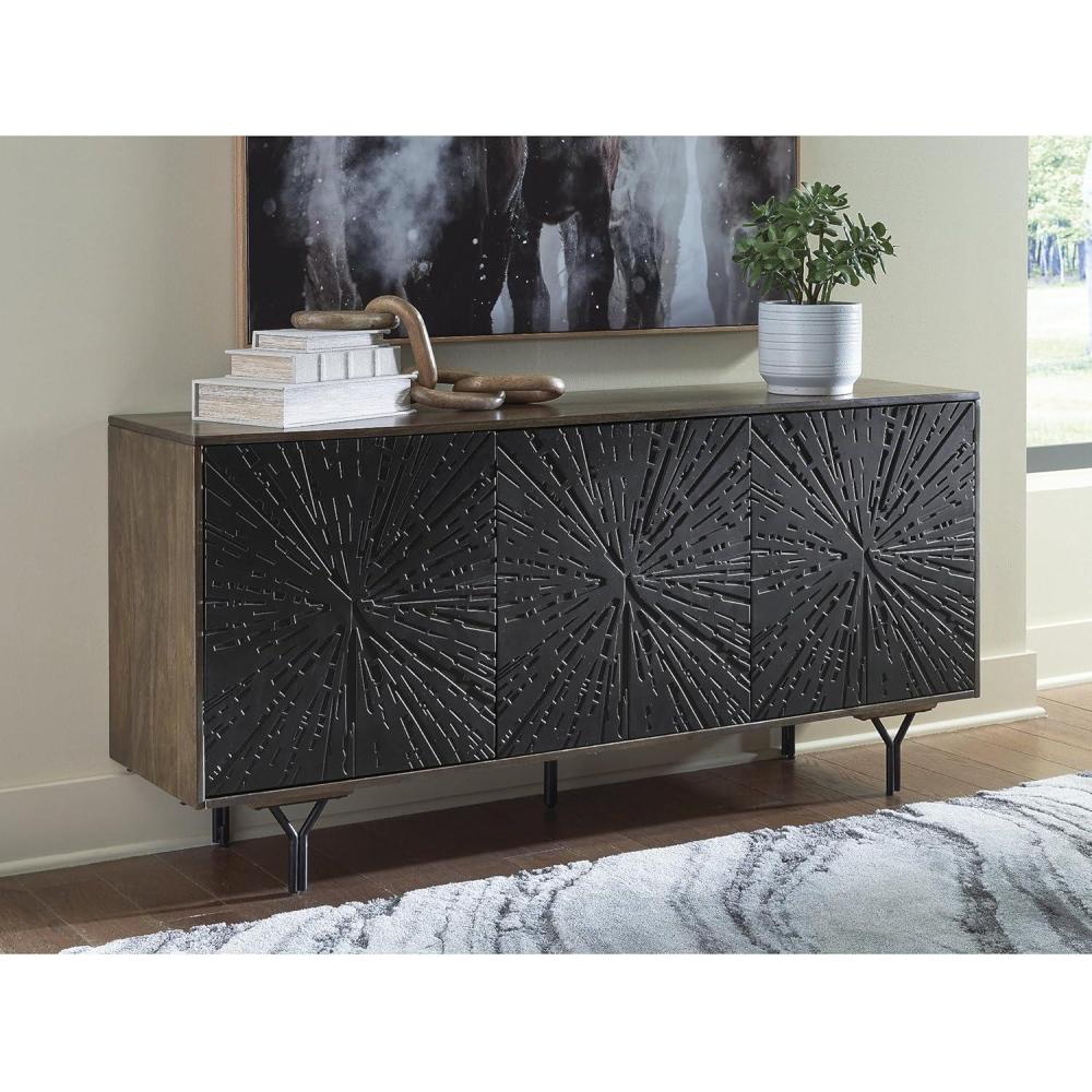 imageSignature Design by Ashley Lavinmont Contemporary Accent Cabinet with AntiTipping and Removable Shelf Dark Brown