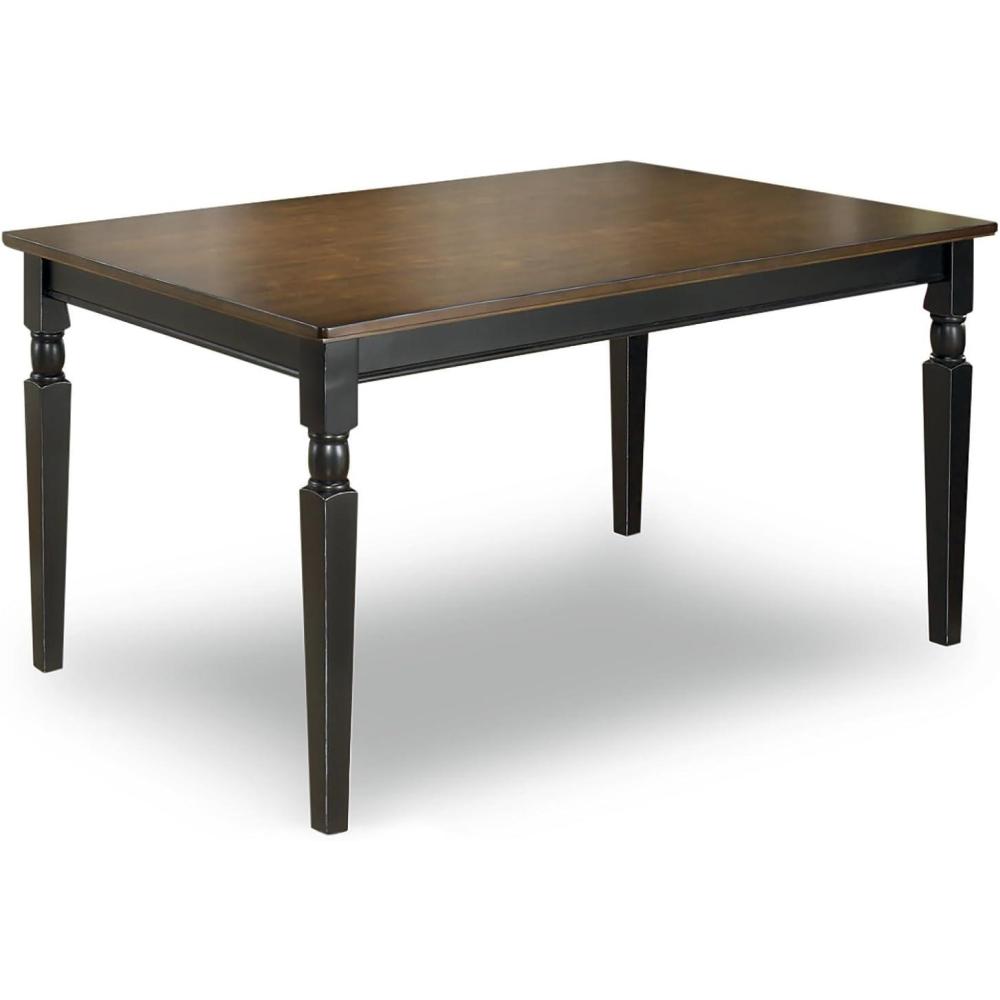 imageSignature Design by Ashley Owingsville Rustic Farmhouse Dining Room Table Black ampamp BrownBlack
