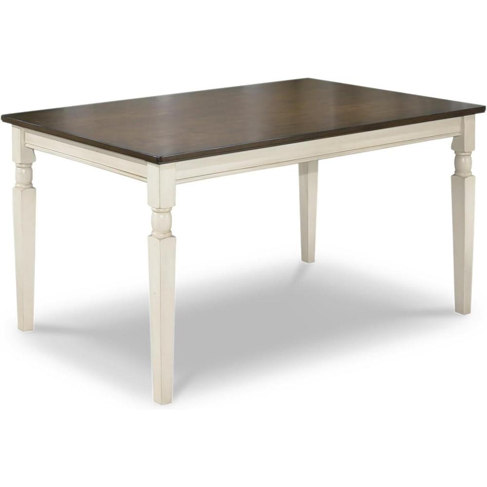 imageSignature Design by Ashley Owingsville Rustic Farmhouse Dining Room Table Black ampamp BrownWhite