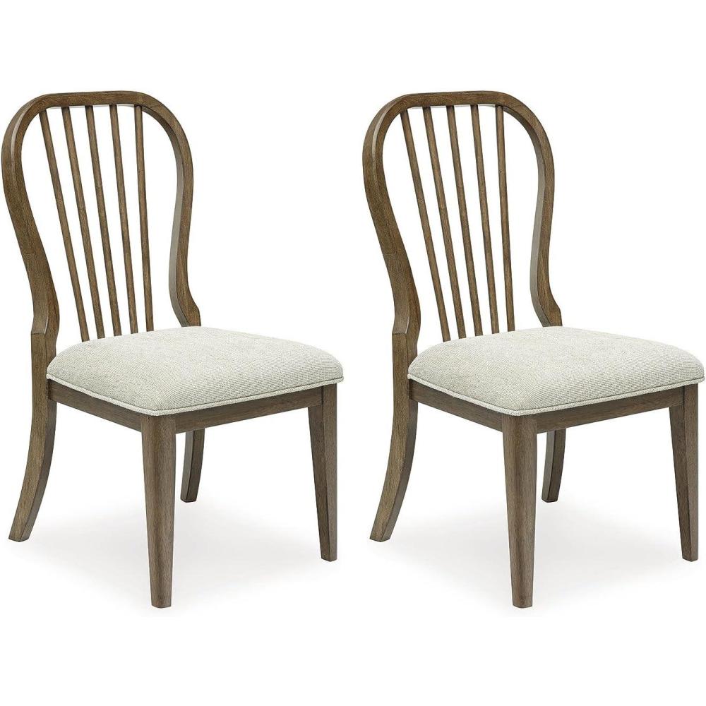 imageSignature Design by Ashley Sturlayne Solid Wood Frame Dining Chair Set of 2 Brown