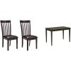 imageSignature Design Dining Room Chair and Table Set Set of 2  Rectangular Table Dark Brown