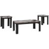 imageSignature Design by Ashley Jazmore Contemporary Table Set with Faux Marble Top Set of 3 Dark Brown
