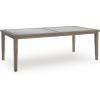 imageSignature Design by Ashley Rainier Ranch Contemporary Sintered Stone Tabletop Outdoor Dining Table with 4 Legs Light Brown ampamp Beige