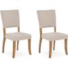 imageSignature Design by Ashley Rybergston Casual Stain Resistant Upholstered Solid Wood Dining Chair Set of 2 Beige ampamp Light Brown