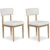 imageSignature Design by Ashley Sawdyn Solid Wood Frame Dining Chair Set of 2 WhiteLight BrownNatural