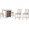 imageSignature Design by Ashley Skempton 3 Piece Counter Height Dining Set with 2 Barstools Whitewash