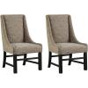 imageSignature Design by Ashley Sommerford Modern Farmhouse Upholstered 2 Piece Dining Chair Set BrownTapered