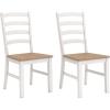 imageSignature Design by Ashley Westlinport Casual Dining Chair with High Back Set of 2 White ampamp Light Brown